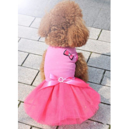 Robe rose oxford pour chienne