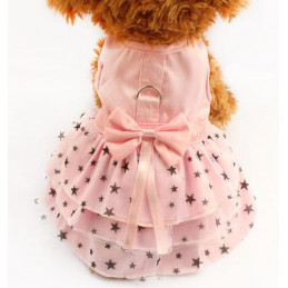 Robe rose étoile pour chienne