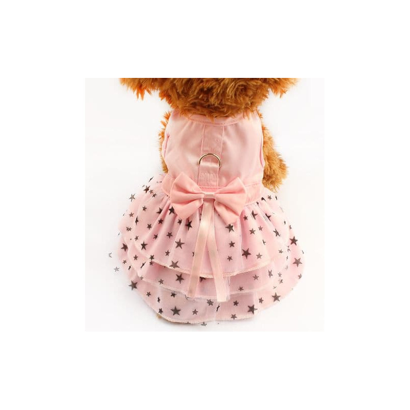 Robe rose étoile pour chienne