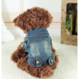 Veste jean bleu délavé pour chien