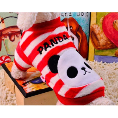 Pull panda polaire rouge pour chien