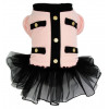 Manteau uniforme rose pour chienne avec jupon tutu noir