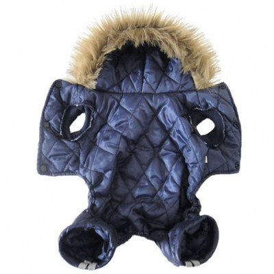 Doudoune col fourrure pour chien