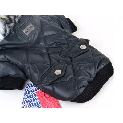 Doudoune col fourrure pour chien