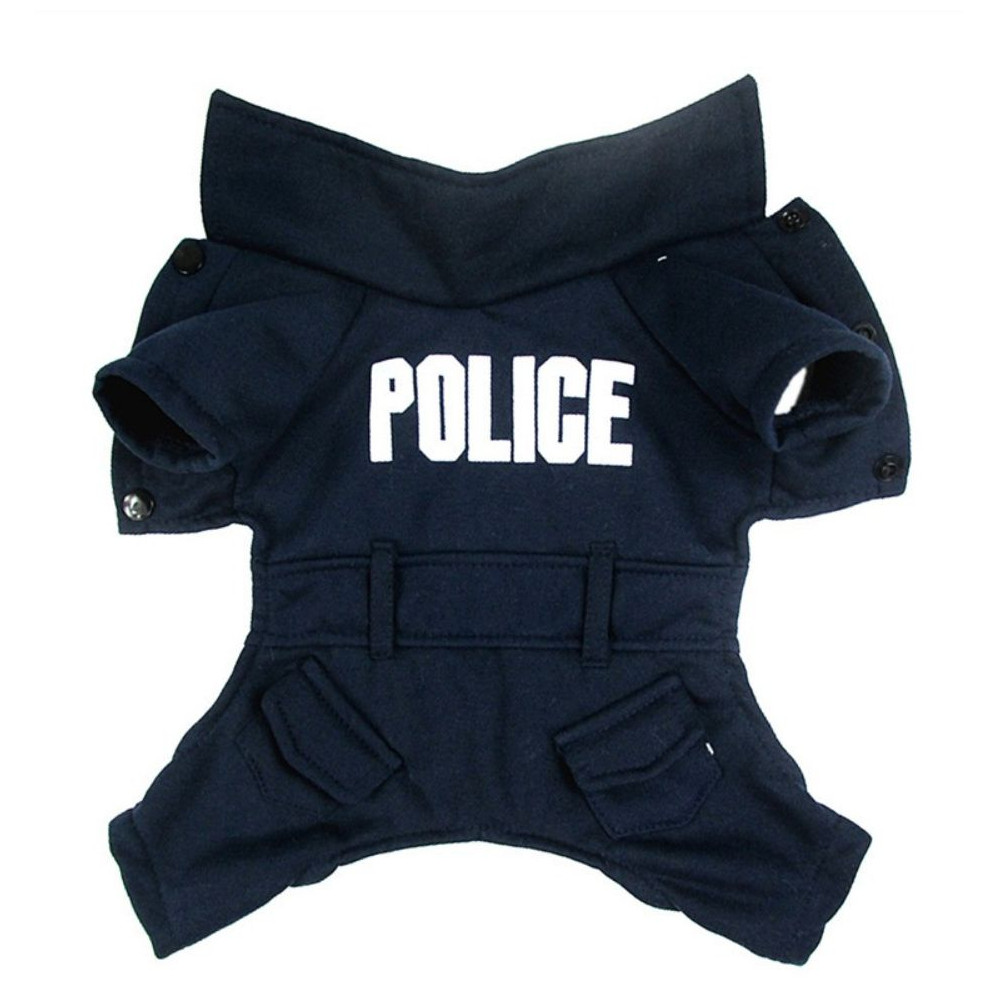 Combinaison noire avec impression police pour chien Combinaison noire avec impression police pour chien