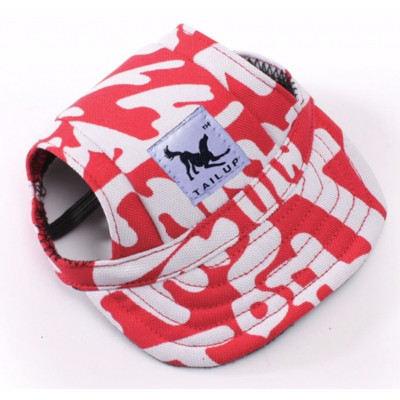 Casquette rouge avec lettres blanches pour chien