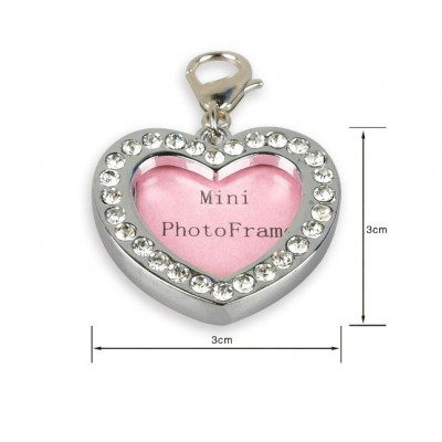 Bijou pendentif cadre photo en forme de coeur pour chien