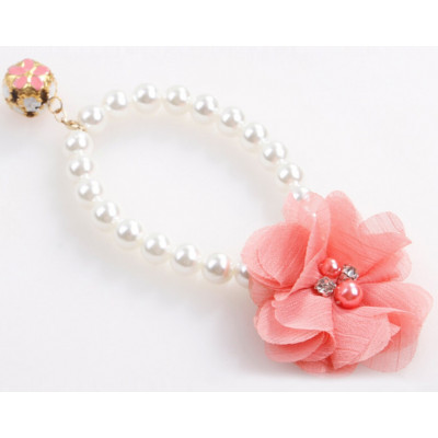 Bijou fleur et perles pour chien
