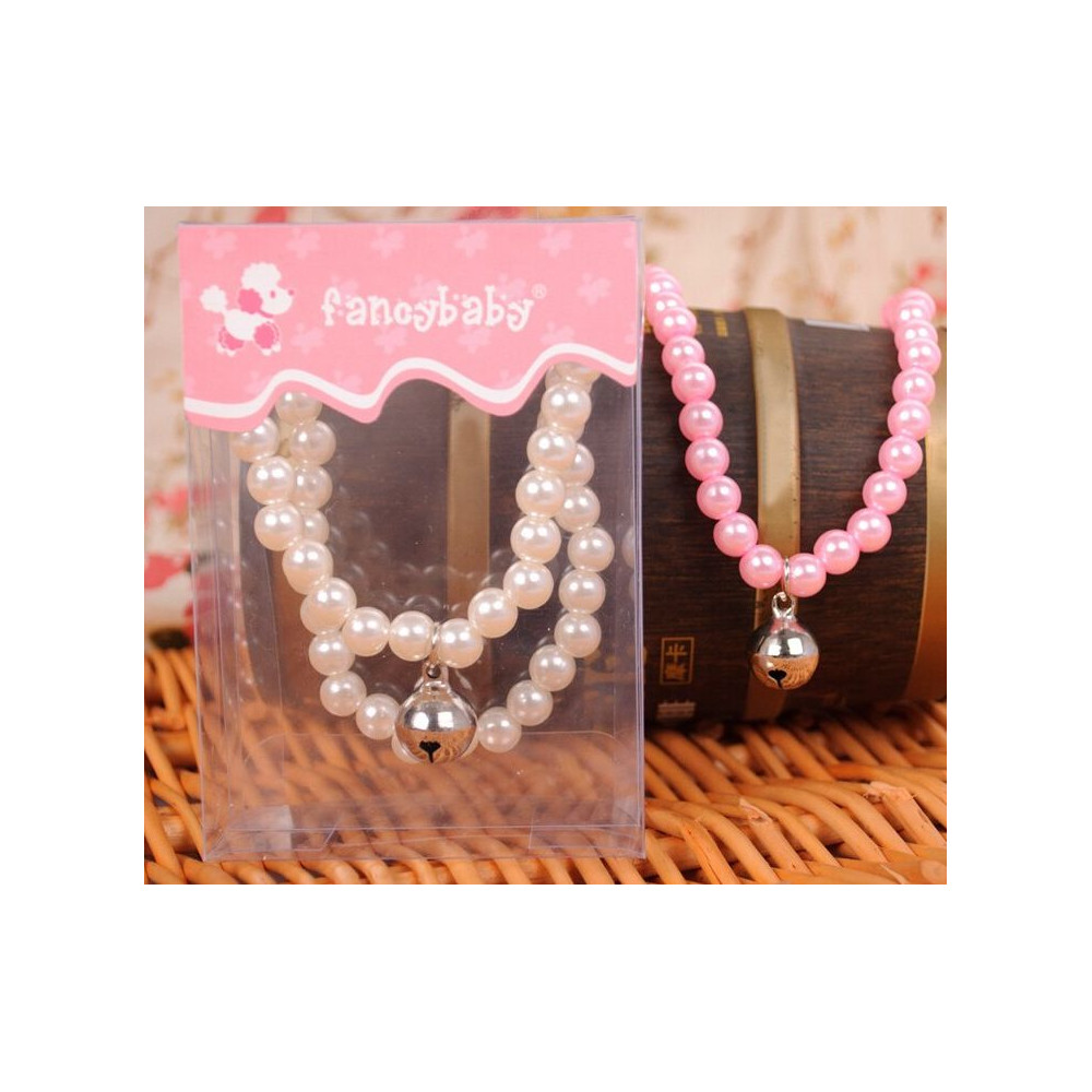 Bijou collier de perles avec clochette pour chienne