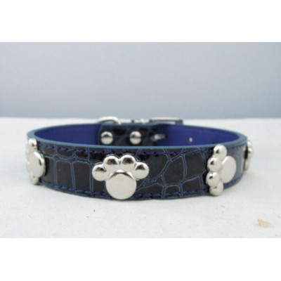 Collier pour chien décoré de pattes en métal