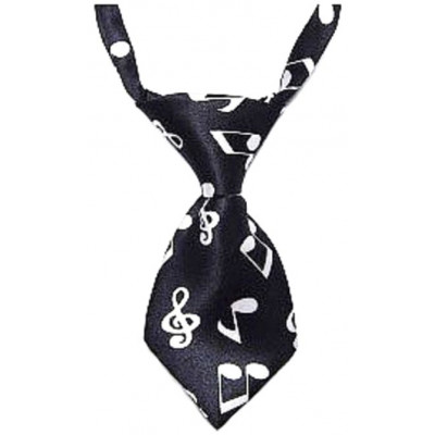 Cravate noire avec notes de MUSIQUE blanches pour chien