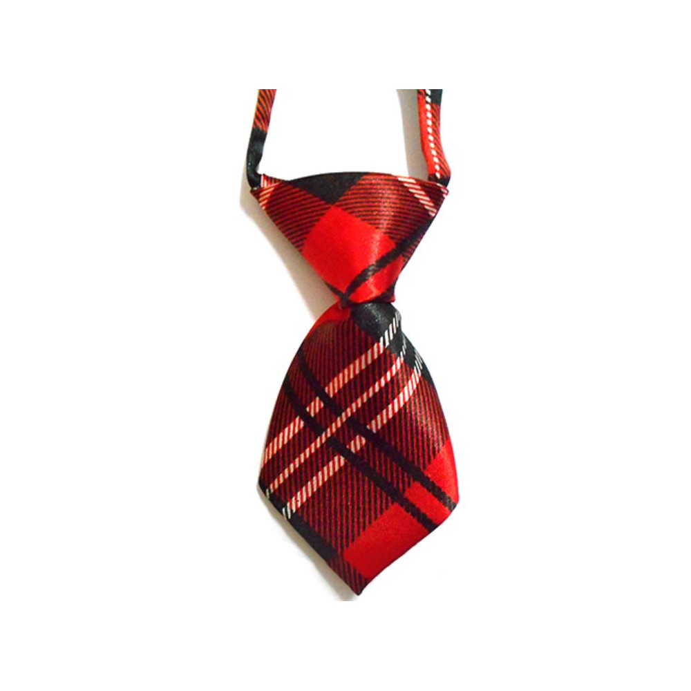 Cravate rouge écossaise pour chien Cravate rouge écossaise pour chien