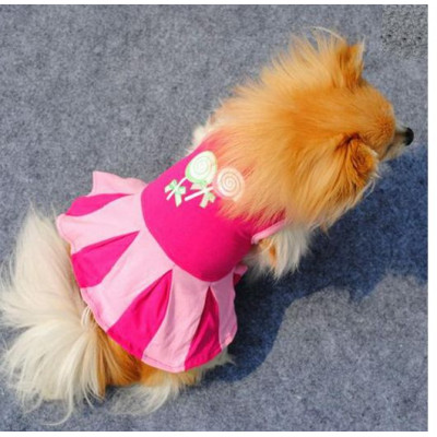 T-shirt robe rose sucettes pour chienne