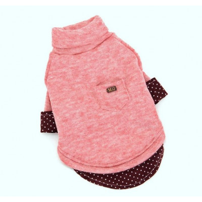 Pull col roulé en laine pour chien