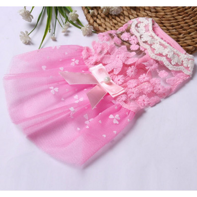 Robe en tulle rose pour petit chien