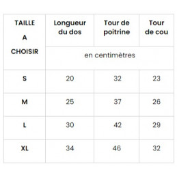 guide taille maillot rayé