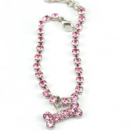 collier bijou rose pour chien