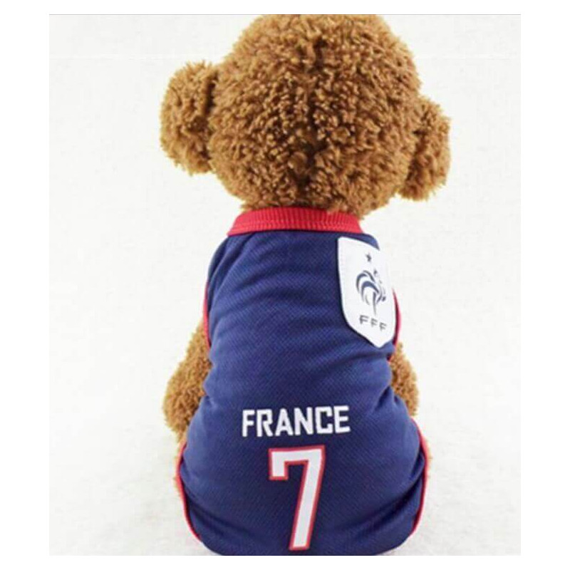 Maillot de foot équipe de France pour chien