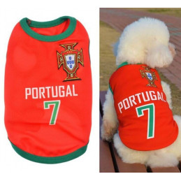 Maillot de football du Portugal pour chien