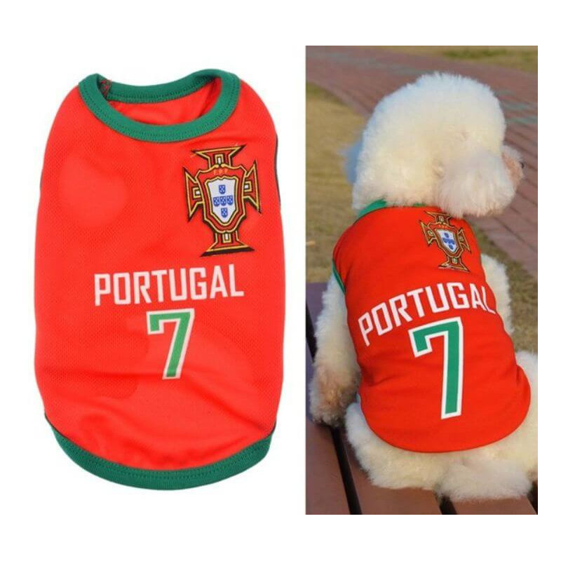 Maillot foot du Portugal pour chien