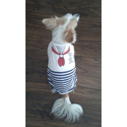 tee-shirt de la marine pour chien