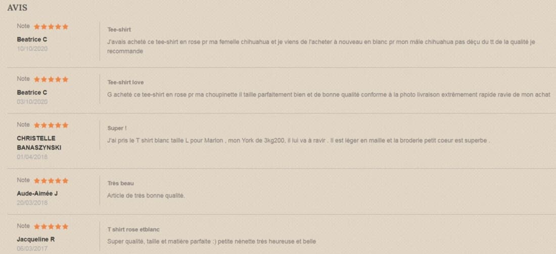commentaires clients